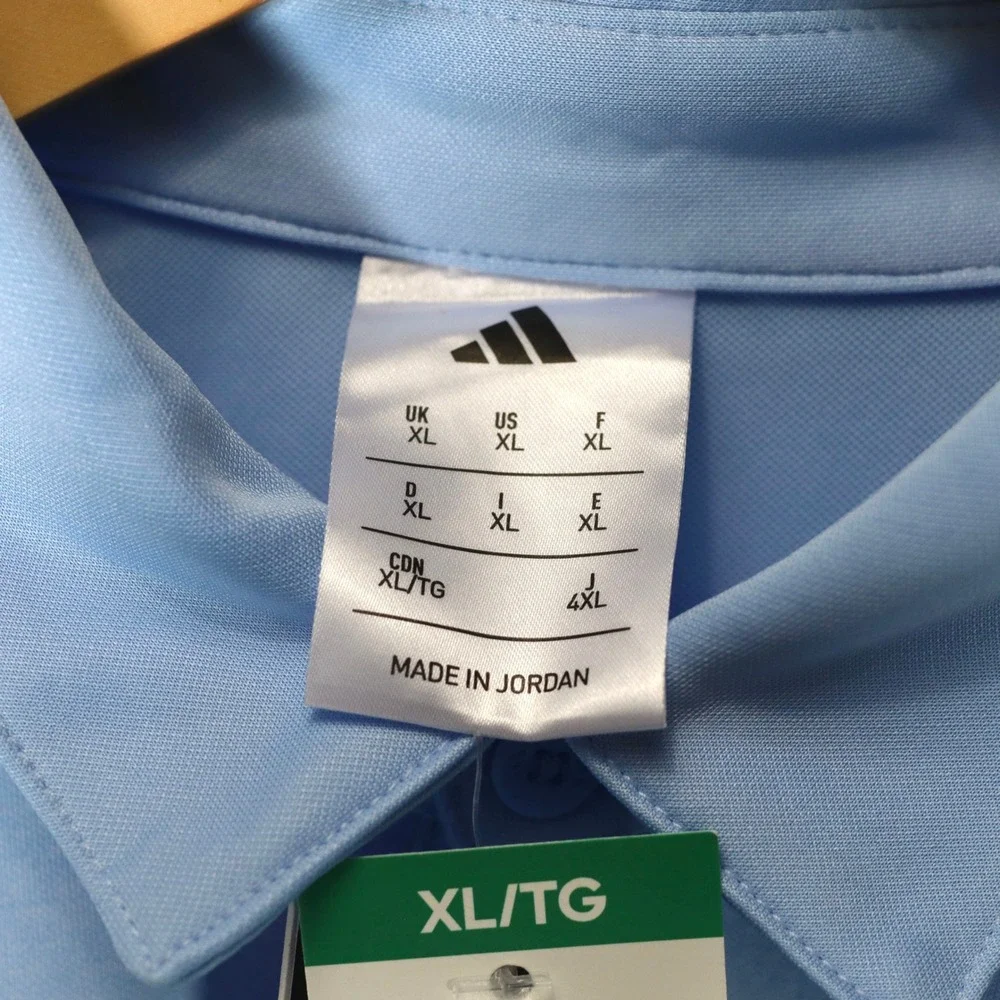 Adidas Mens XL Blue Polo Shirt NWT Golf Active Performance Casual Top